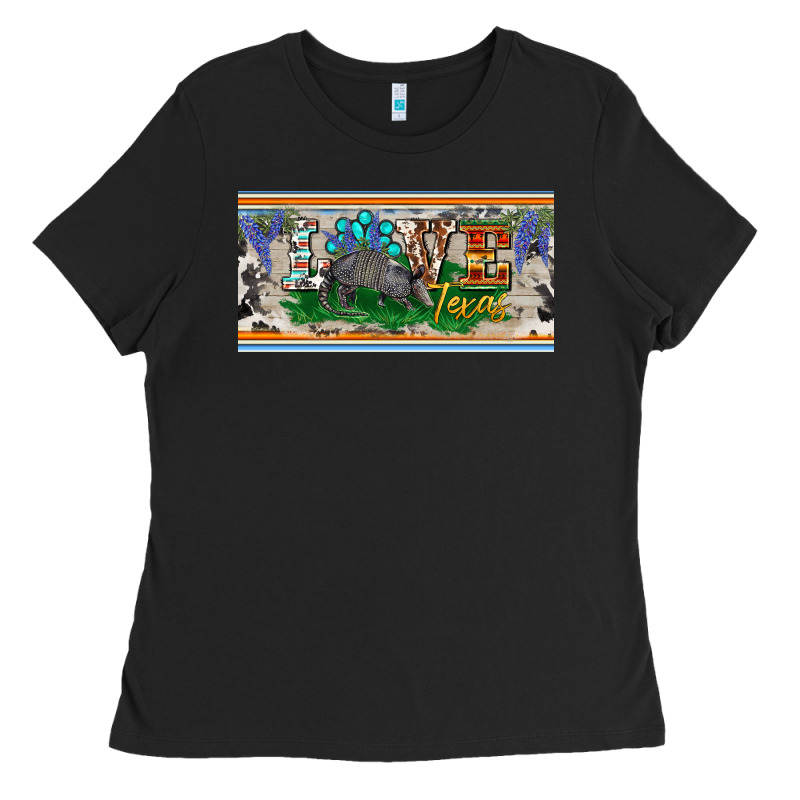 Love Texas Armadillo License Plate Ladies Tee by BarkalooDesign | Teevron