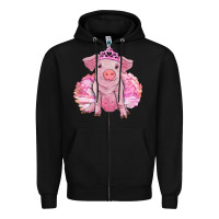 Black Balerina pig with tutu Zipper Hoodie - RanaPortraitStore