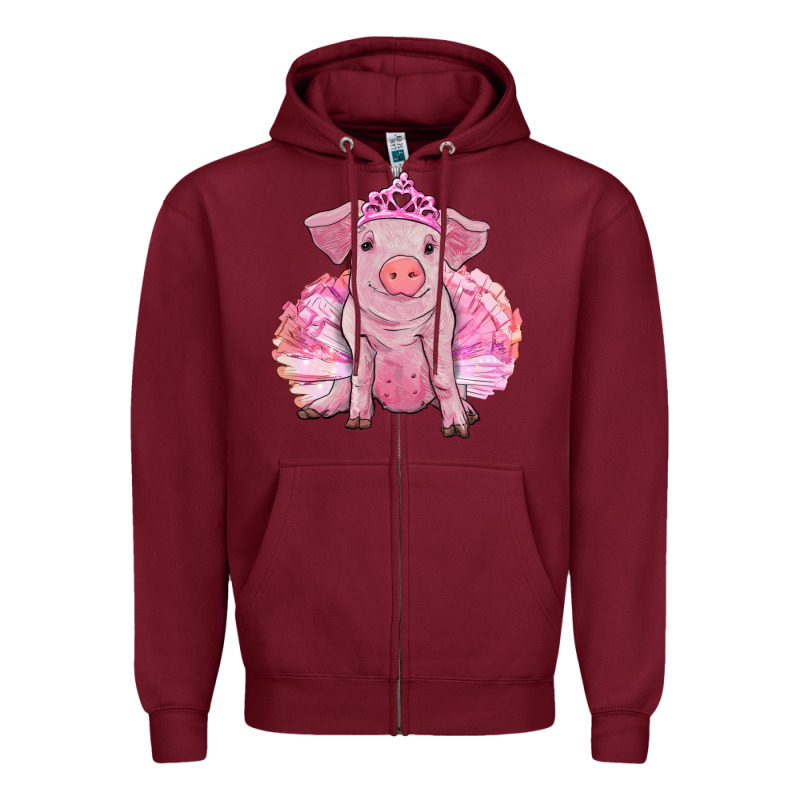 Balerina Pig With Tutu Zipper Hoodie by RanaPortraitStore | Teevron