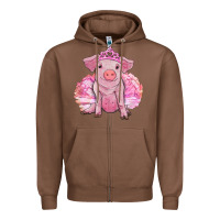 Chestnut Balerina pig with tutu Zipper Hoodie - RanaPortraitStore