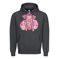 Smoke Balerina pig with tutu Zipper Hoodie - RanaPortraitStore