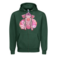 Sports Green Balerina pig with tutu Zipper Hoodie - RanaPortraitStore