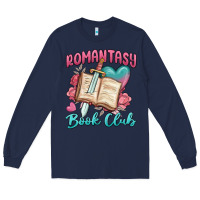 Navy romantasy book club Long Sleeve Tee - MaliasSmallBusiness