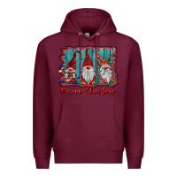 Burgundy merry christmas gnomes Premium Hoodie - BarkalooDesign