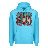 Ocean Blue merry christmas gnomes Premium Hoodie - BarkalooDesign