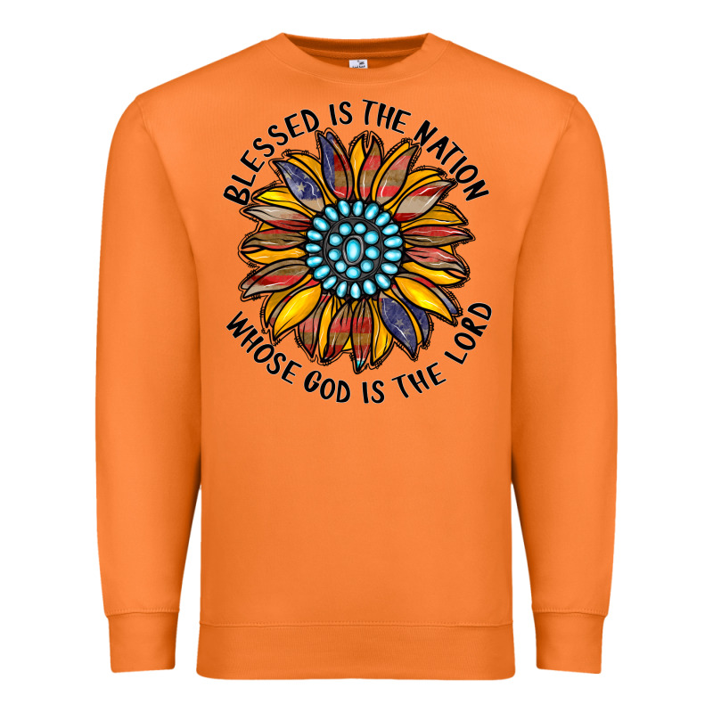 Blessed Is The Nation Whose God Is The Lord Premium Sweatshirt by CowhideDigitalArt | Teevron