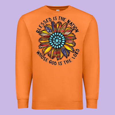 Blessed Is The Nation Whose God Is The Lord Premium Sweatshirt Designed By Cowhidedigitalart