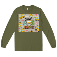 Army Green school bus driver Long Sleeve Tee - MaliasSmallBusiness