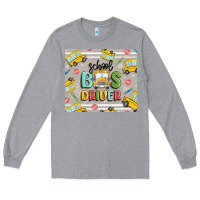 Heather Grey school bus driver Long Sleeve Tee - MaliasSmallBusiness