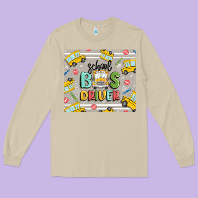 Long Sleeve Tee school bus driver