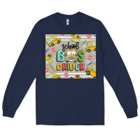 Navy school bus driver Long Sleeve Tee - MaliasSmallBusiness