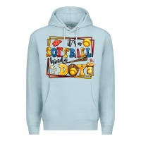 Blue Mist its a softball kinda day Premium Hoodie - AdoDesignShop