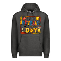 Charcoal Heather its a softball kinda day Premium Hoodie - AdoDesignShop