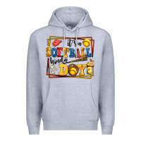 Heather Grey its a softball kinda day Premium Hoodie - AdoDesignShop