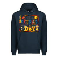 Navy its a softball kinda day Premium Hoodie - AdoDesignShop