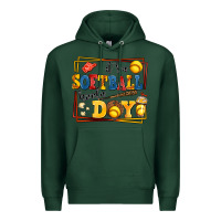 Sports Green its a softball kinda day Premium Hoodie - AdoDesignShop