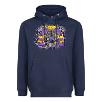 Navy halloween rainbow Heavyweight Hoodie - CowhideDigitalArt