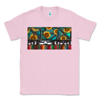 Bubblegum Pink Rusty Sunflowers with Cowhide and Turquoise Classic Tee - RanaPortraitStore