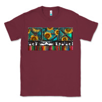 Burgundy Rusty Sunflowers with Cowhide and Turquoise Classic Tee - RanaPortraitStore