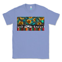 Colony Blue Rusty Sunflowers with Cowhide and Turquoise Classic Tee - RanaPortraitStore