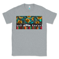 Heather Grey Rusty Sunflowers with Cowhide and Turquoise Classic Tee - RanaPortraitStore