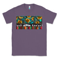 Lavender Rusty Sunflowers with Cowhide and Turquoise Classic Tee - RanaPortraitStore