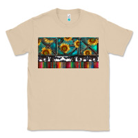 Mushroom Rusty Sunflowers with Cowhide and Turquoise Classic Tee - RanaPortraitStore