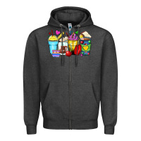 Charcoal Heather school coffee cups Zipper Hoodie - Zillion Design Studio