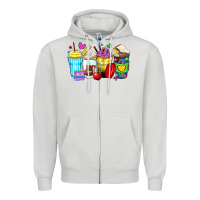 Dove Grey school coffee cups Zipper Hoodie - Zillion Design Studio