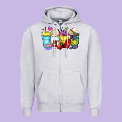 Zipper Hoodie school coffee cups