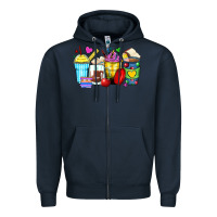 Navy school coffee cups Zipper Hoodie - Zillion Design Studio