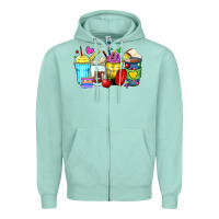 Seafoam school coffee cups Zipper Hoodie - Zillion Design Studio