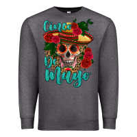 Charcoal Heather cinco de mayo skull Premium Sweatshirt - HRA Design Shop