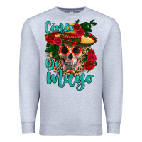 Heather Grey cinco de mayo skull Premium Sweatshirt - HRA Design Shop