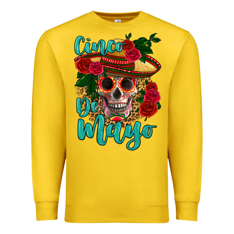 Cinco De Mayo Skull Premium Sweatshirt by HRA Design Shop | Teevron