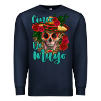 Navy cinco de mayo skull Premium Sweatshirt - HRA Design Shop