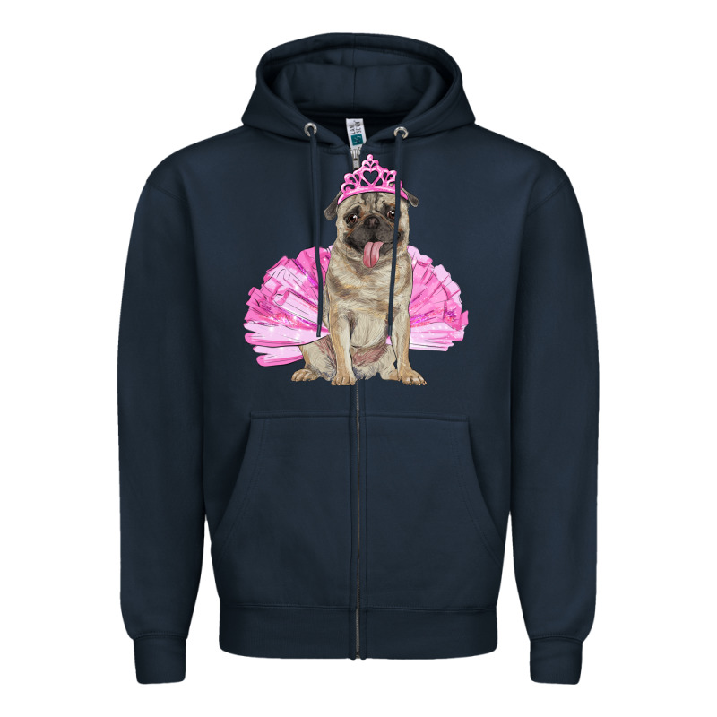 Balerina Pug With Tutu Zipper Hoodie by RanaPortraitStore | Teevron