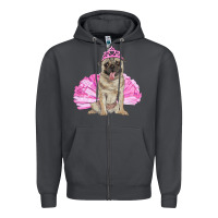 Smoke Balerina pug with tutu Zipper Hoodie - RanaPortraitStore