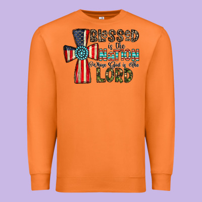 Blessed İs The Nation Whose God Is The Lord Premium Sweatshirt Designed By Cowhidedigitalart