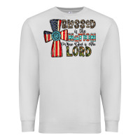 Dove Grey blessed İs the nation whose god is the lord Premium Sweatshirt - CowhideDigitalArt