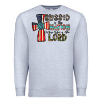 Heather Grey blessed İs the nation whose god is the lord Premium Sweatshirt - CowhideDigitalArt