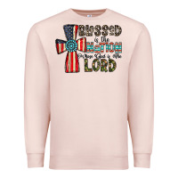 Pale Pink blessed İs the nation whose god is the lord Premium Sweatshirt - CowhideDigitalArt