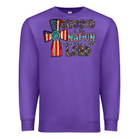 Purple blessed İs the nation whose god is the lord Premium Sweatshirt - CowhideDigitalArt