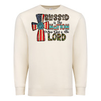 Sandshell blessed İs the nation whose god is the lord Premium Sweatshirt - CowhideDigitalArt