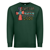 Sports Green blessed İs the nation whose god is the lord Premium Sweatshirt - CowhideDigitalArt