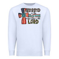 White blessed İs the nation whose god is the lord Premium Sweatshirt - CowhideDigitalArt