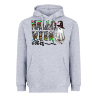 Heather Grey halloween vibes Heavyweight Hoodie - CowhideDigitalArt