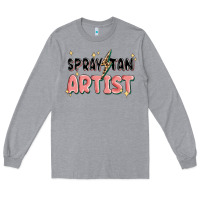 Heather Grey spray tan artist Long Sleeve Tee - MaliasSmallBusiness