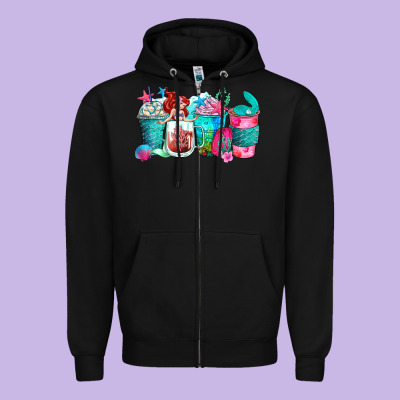 Zipper Hoodie mermaid coffee cups