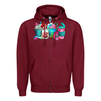 Burgundy mermaid coffee cups Zipper Hoodie - Zillion Design Studio